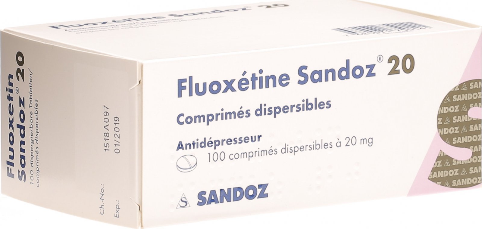 Fluoxetin Sandoz Disp Tabletten 20mg 100 Stück in der Adler Apotheke