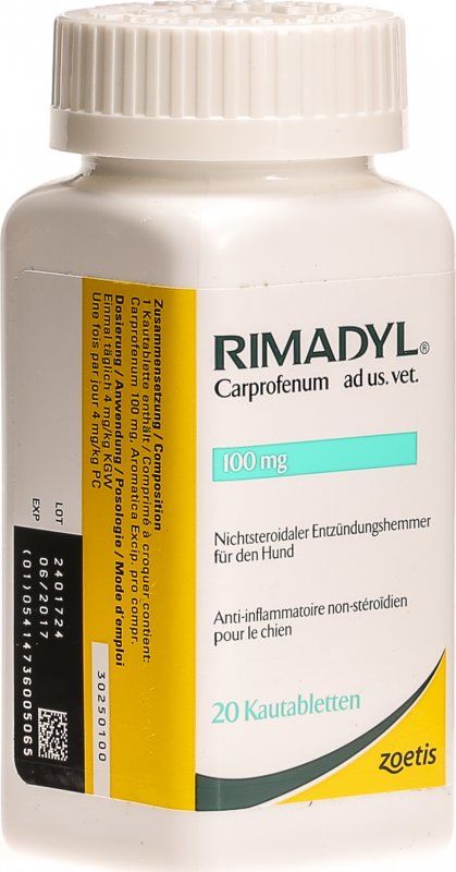 Rimadyl Kautabletten 100mg Ad Us Vet. 20 Stück in der Adler Apotheke