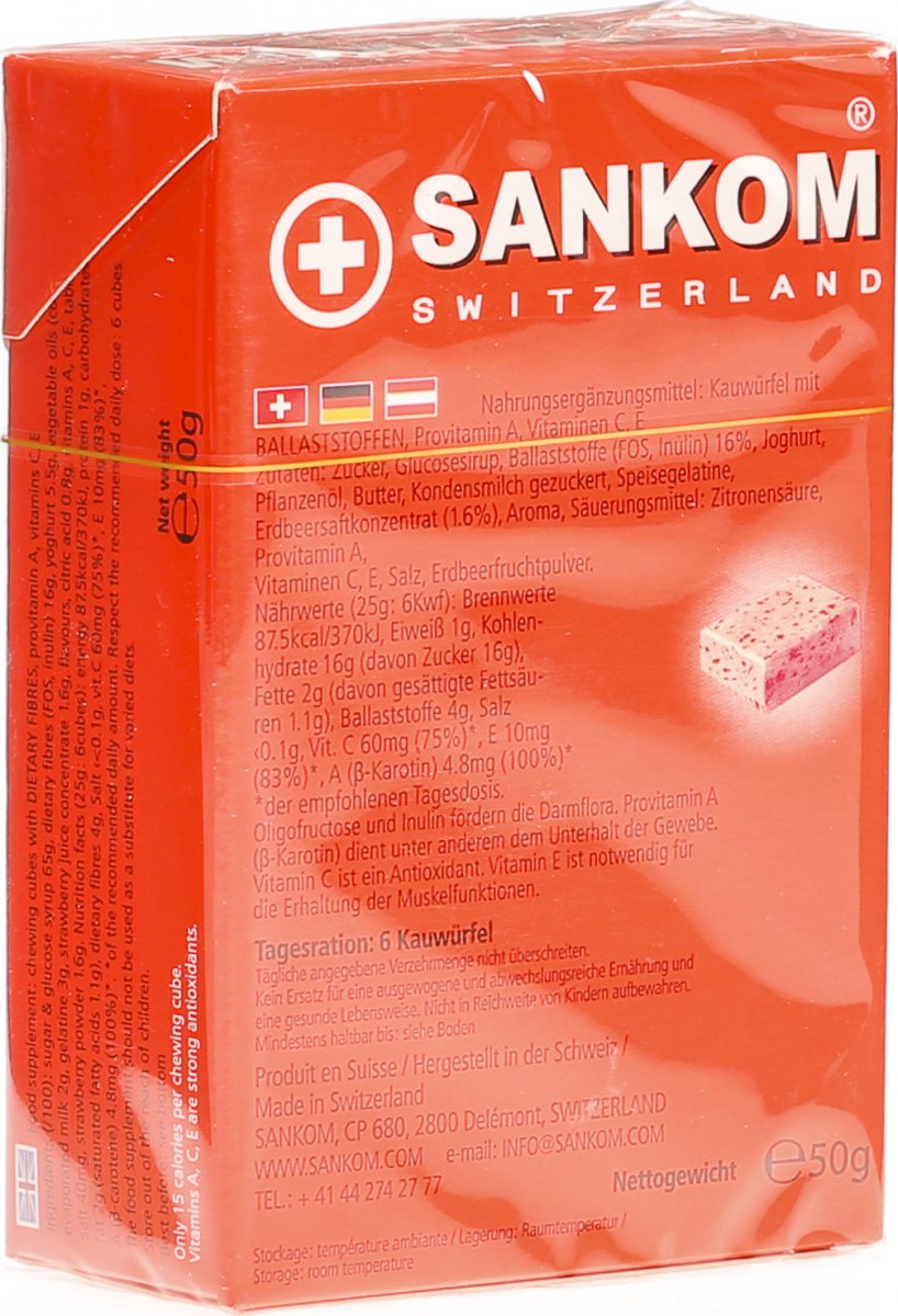 Sankom Nahrungsfasern Kautabletten mit Ace Erdb 12 Stück in der Adler