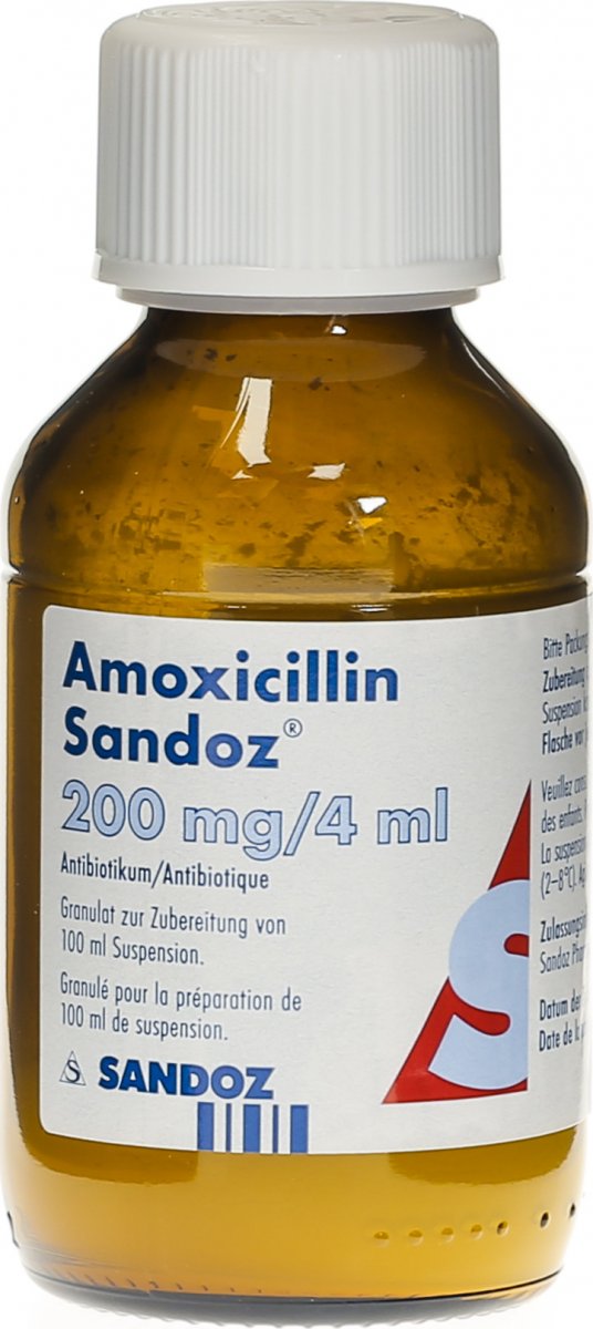 Amoxicillin Sandoz Granulat 200mg/4ml F Sus Flasche 100ml in der Adler