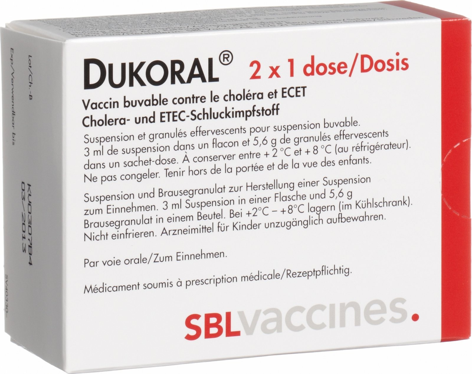 Dukoral Suspension 2x 1 Dos in der Adler Apotheke
