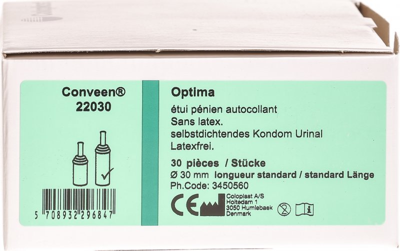 Conveen Optima KondomUrinal Selbsthaftend 30/94mm 8cm lang 30 Stück in der Adler Apotheke