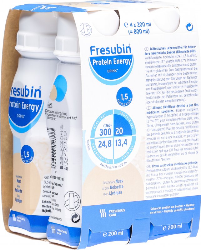 Fresubin Protein Energy Drink Nuss 4x 200ml in der Adler Apotheke