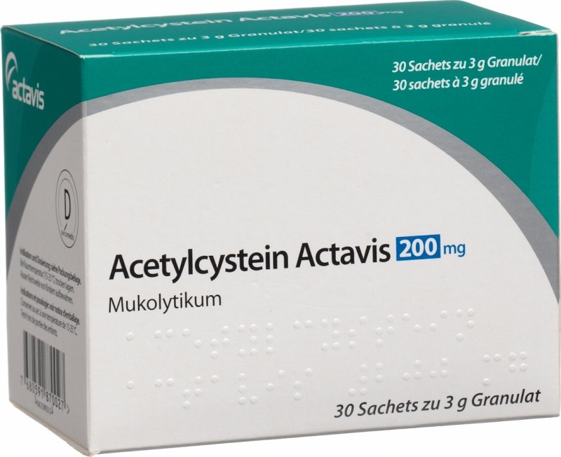 Acetylcystein Actavis Granulat 200mg 30 Stück in der Adler Apotheke