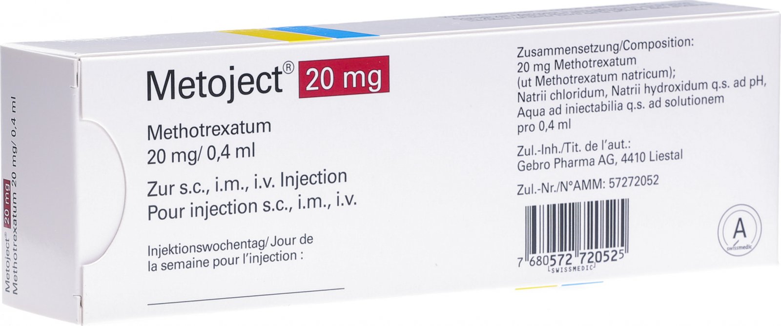 Metoject 20 Mg/0.4Ml Autoinjektor O Tupf – UNEB