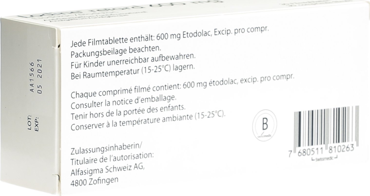 Lodine Retard Filmtabletten 600mg 30 Stück in der Adler Apotheke