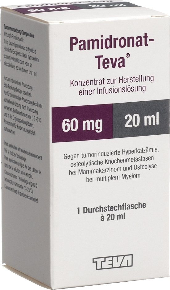 Pamidronat Teva 60mg/20ml Durchstechflasche 20ml in der Adler Apotheke