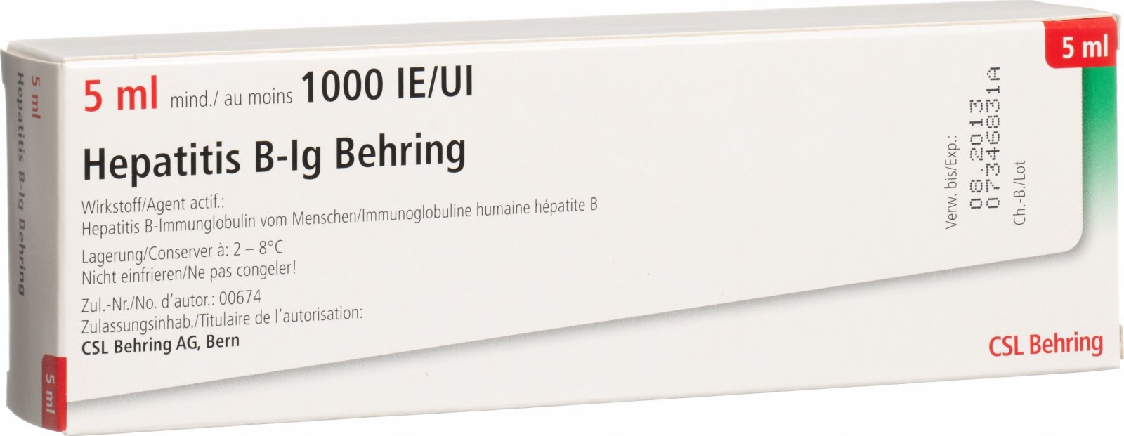 Hepatitis B Immungl Behring 1000 Ie Fertigspritze 5ml in der Adler Apotheke