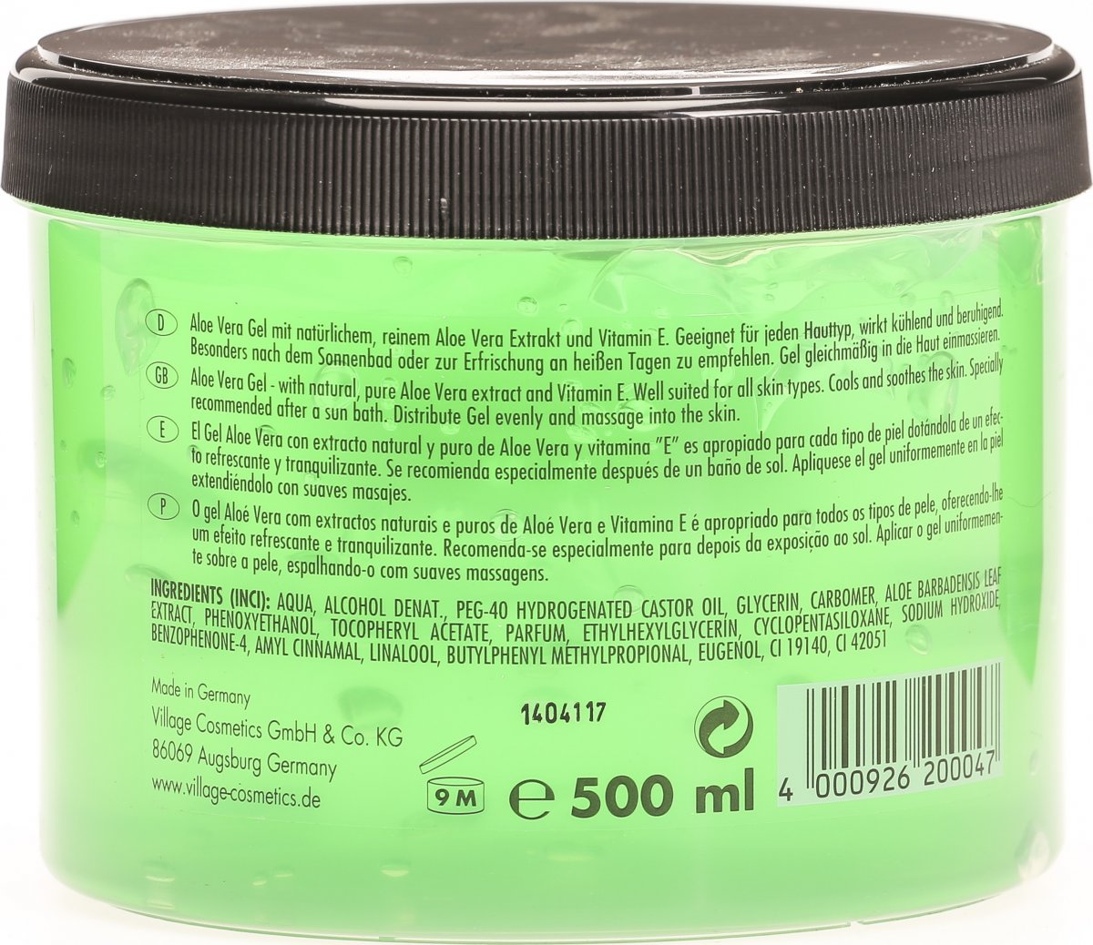 Village Aloe Vera Body Gel Kühlend 500ml in der Adler Apotheke