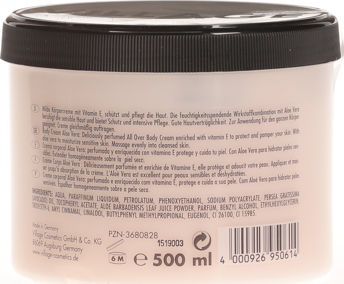 Village Aloe Vera Body Cream 500ml in der Adler Apotheke