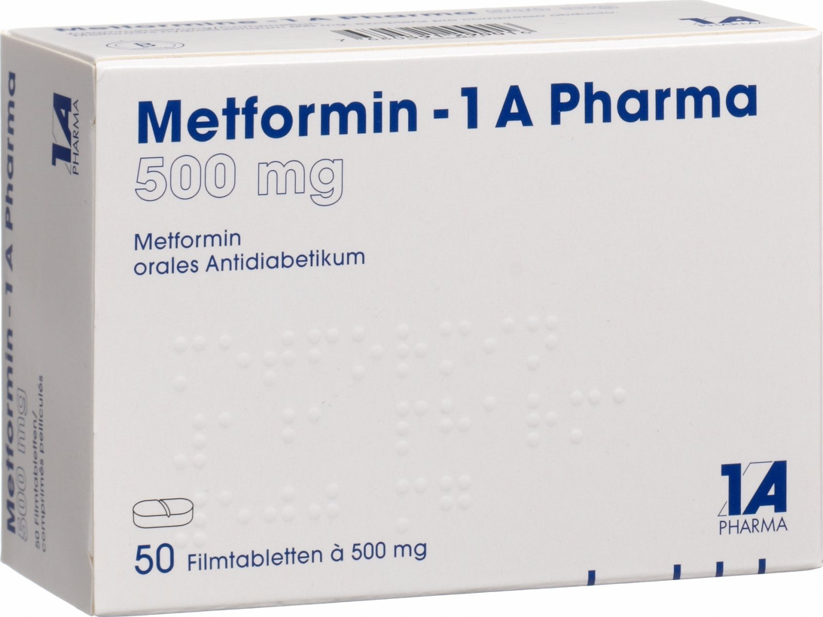 Metformin 1a Pharma Filmtabletten 500mg 50 Stück in der Adler Apotheke
