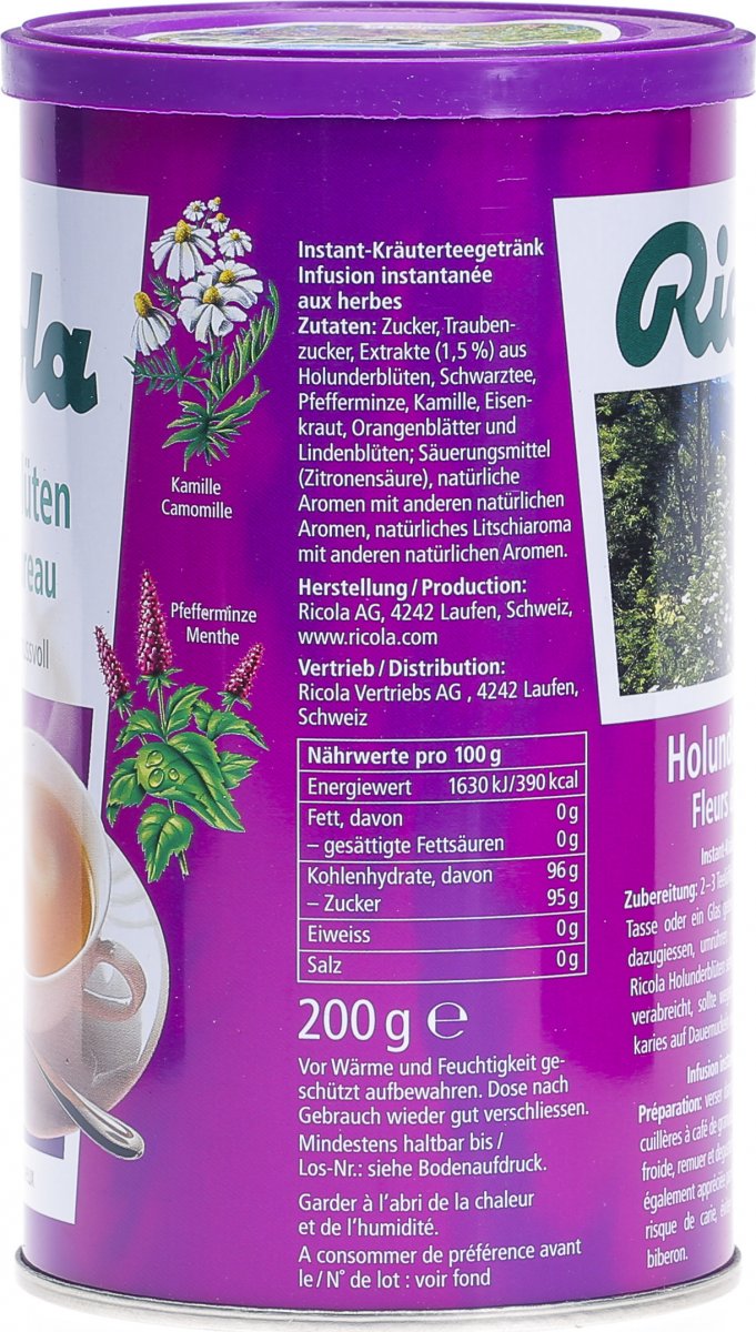 Ricola Instant Holunderblüten-Tee Dose 200g in der Adler Apotheke
