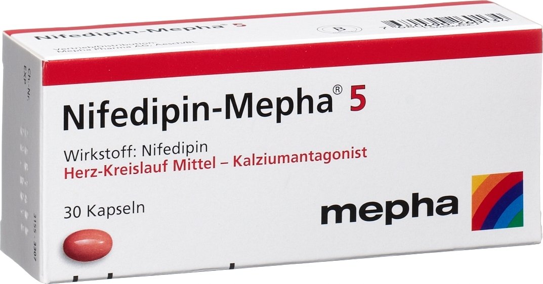 Nifedipin Mepha 5 Kapseln 5mg 30 Stück in der Adler Apotheke