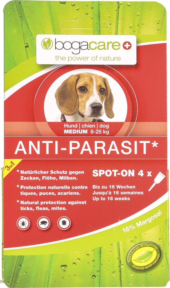 Bogacare AntiParasit SpotOn Hund Medium 4x 1.5ml in der Adler Apotheke