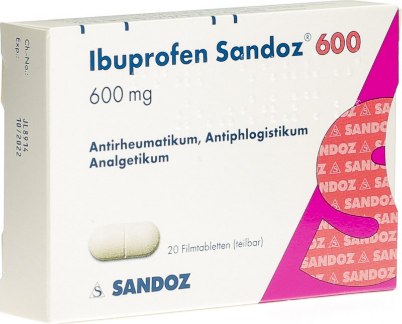 Ibuprofen Sandoz Filmtabletten 600mg 20 Stück in der Adler Apotheke Ibuprofen Sandoz Filmtabletten 600mg 20 Stück in der Adler Apotheke