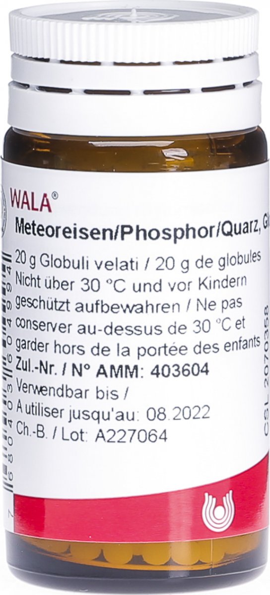 Wala Meteoreisen/phosphor/quarz Globuli 20g in der Adler Apotheke