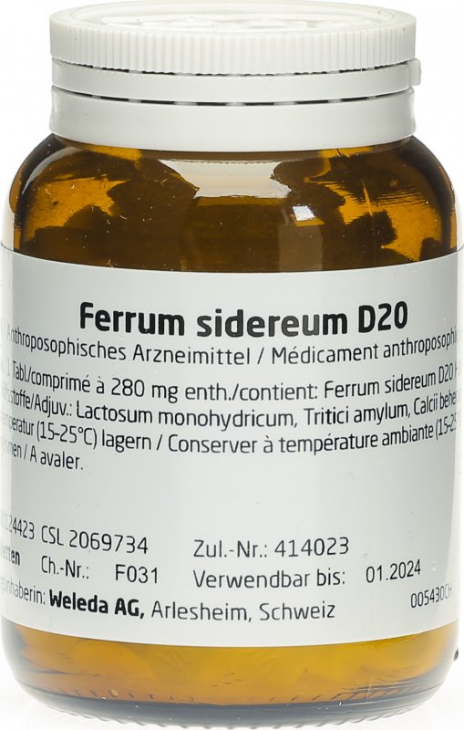 Weleda Ferrum Sidereum Tabletten D 20 50g in der Adler Apotheke
