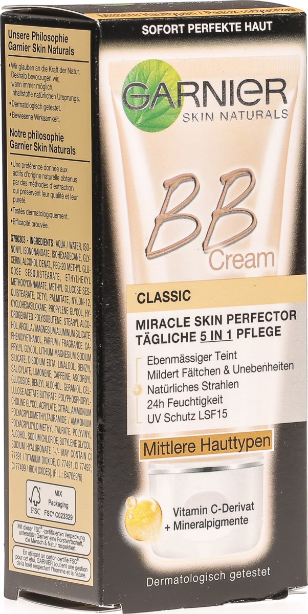 Garnier B B Cream Classic Miracle Skin Perfector Mittlere Haut 50ml In Der Adler Apotheke