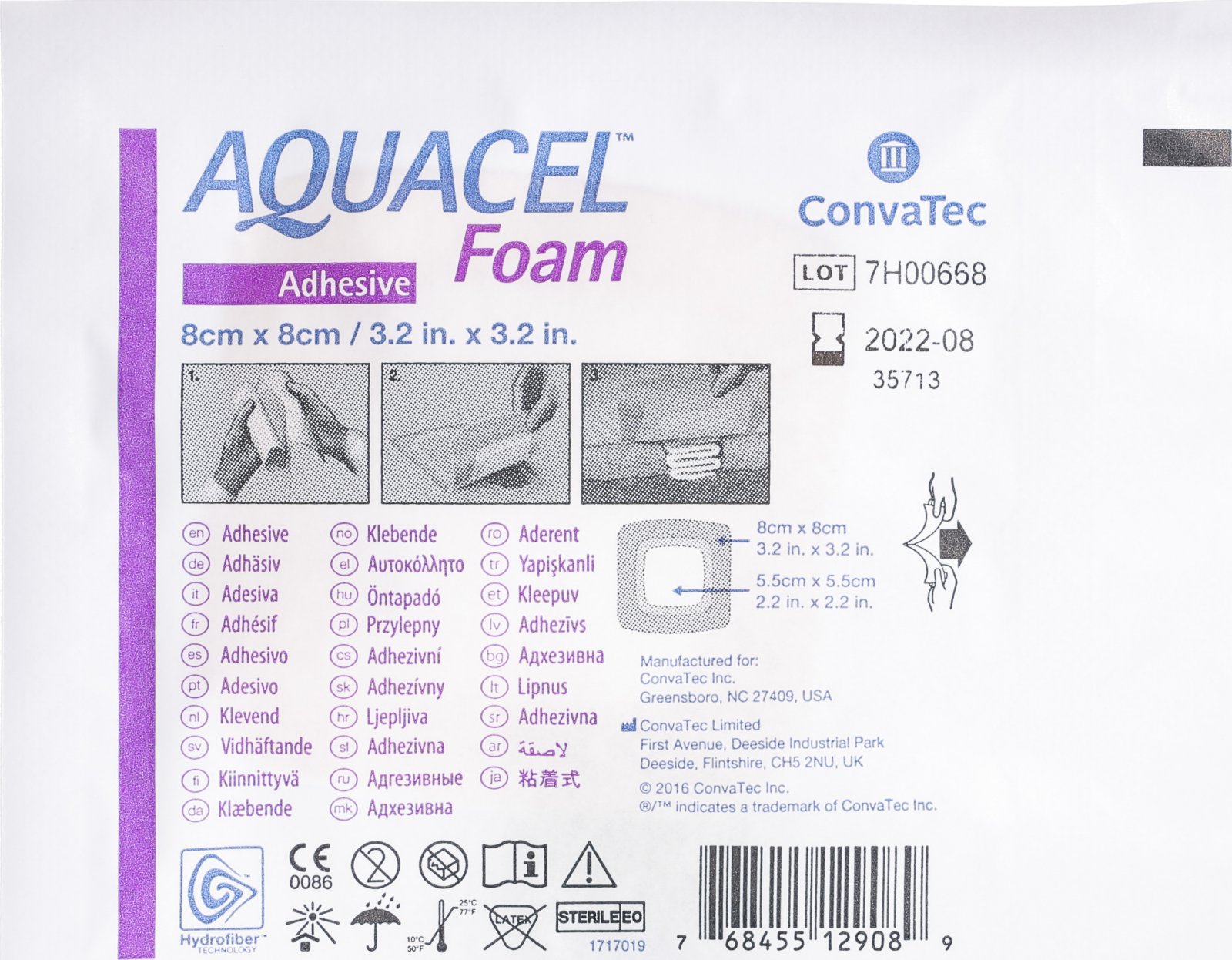 Aquacel Foam 8x8cm Adhesive 10 Stück in der Adler Apotheke