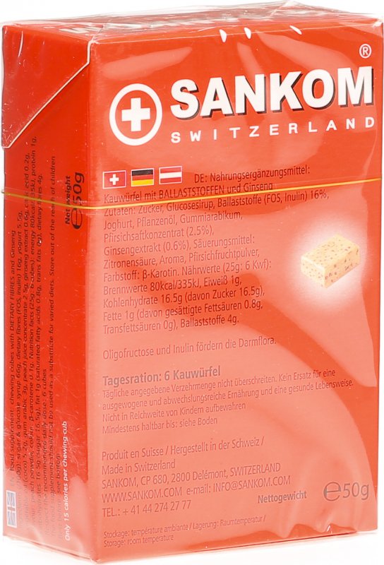 Sankom Nahrungsfasern Kautabletten Pfirs Ginseng 12 Stück in der Adler