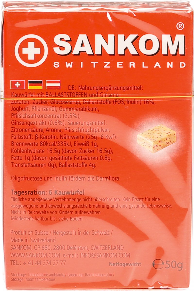 Sankom Nahrungsfasern Kautabletten Pfirs Ginseng 12 Stück in der Adler