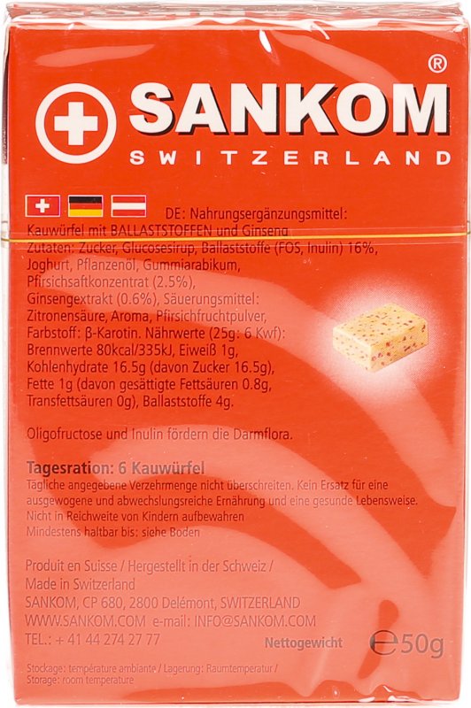 Sankom Nahrungsfasern Kautabletten Pfirs Ginseng 12 Stück in der Adler