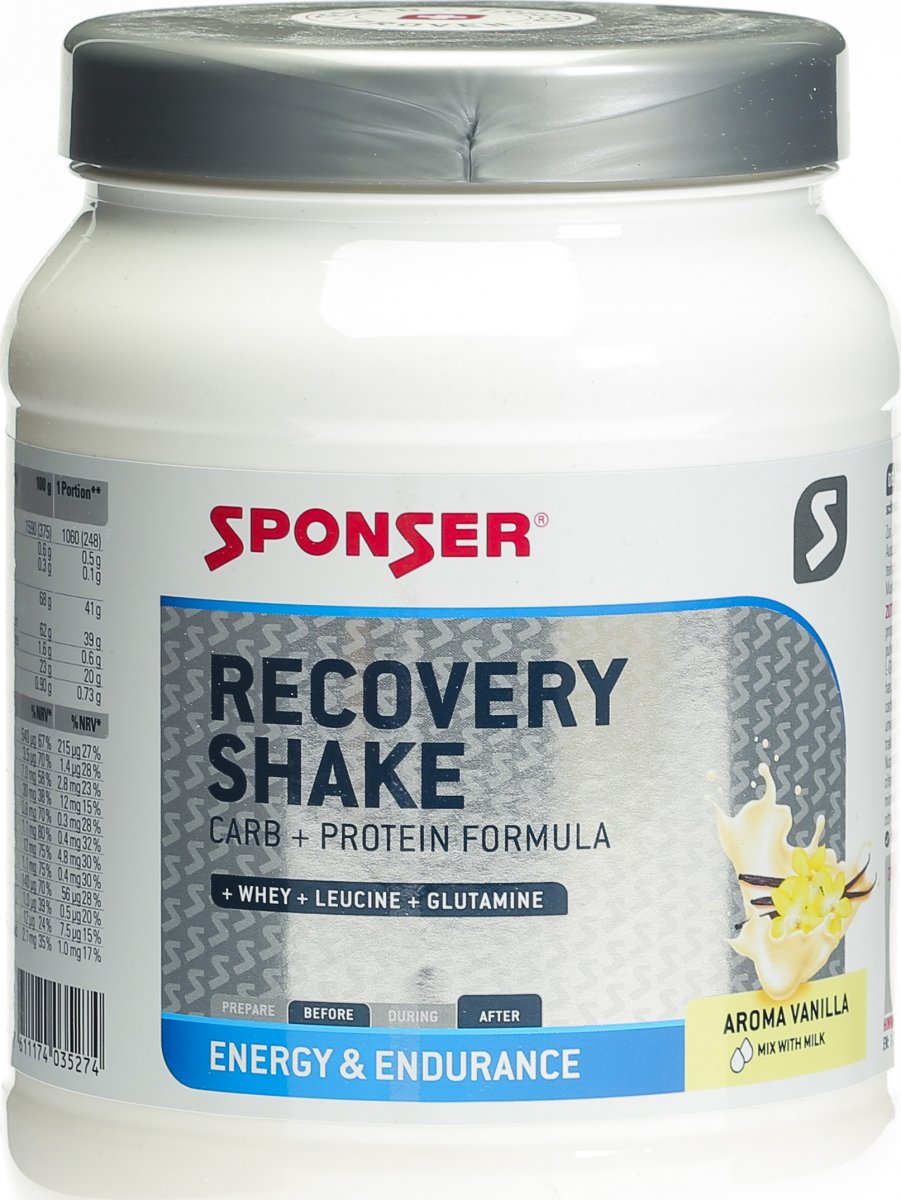 Sponser Recovery Shake Vanille Pulver Dose 900g in der Adler Apotheke