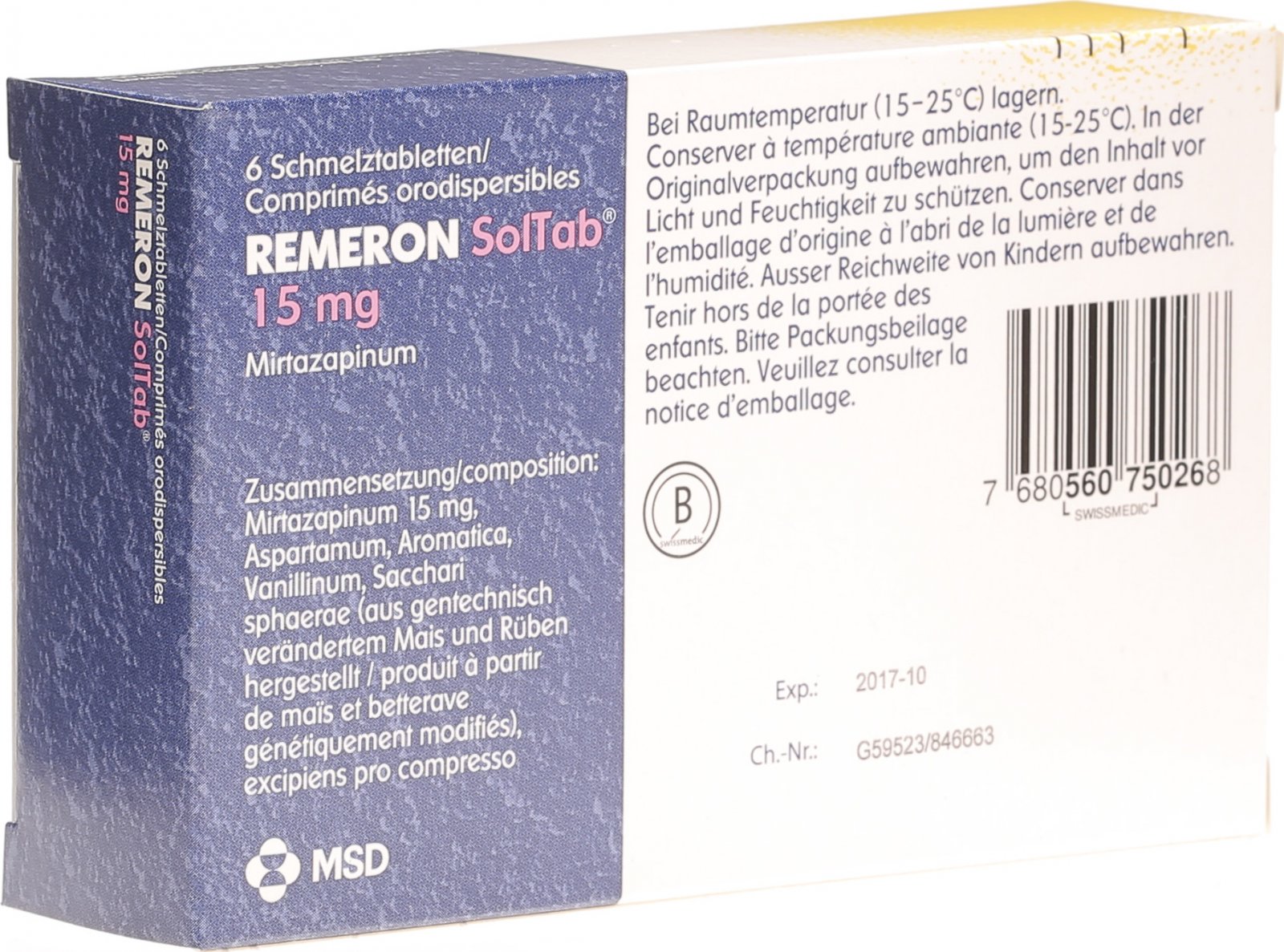 Remeron Soltab Schmelztabletten 15mg 6 Stück in der Adler Apotheke