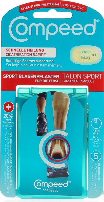 Compeed Blasenpflaster Extreme 5 Stück in der Adler Apotheke COMPEED® Sport Blasenpflaster für die Ferse Compeed CH