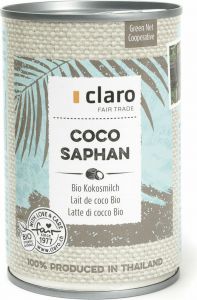 Produktbild von Claro Coco Saphan Kokosmilch Bio Dose 400ml