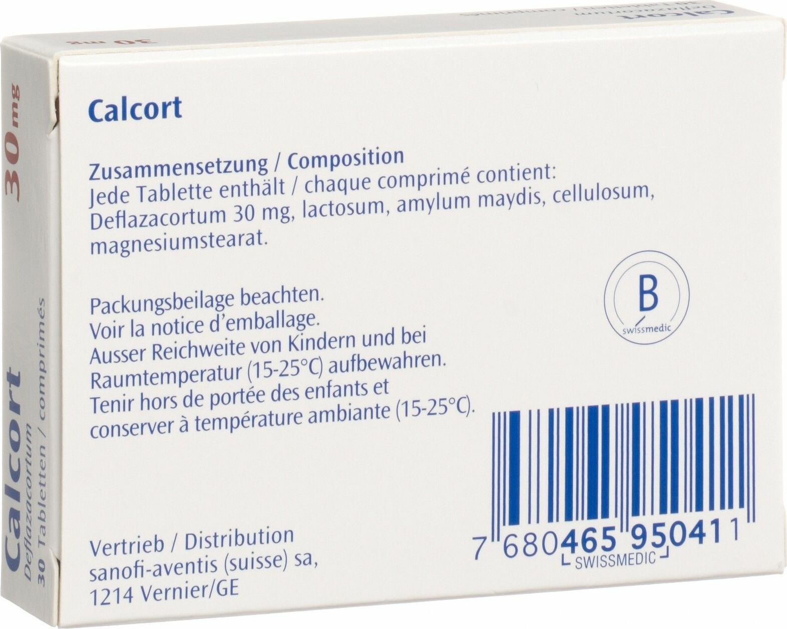 Calcort Tabletten 30mg 30 Stück in der Adler Apotheke