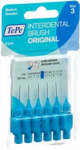 Product picture of Tepe Interdental Brush 0.6mm Blue Blister 6 Pieces