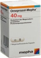 Produktbild von Omeprazol Mepha Kapseln 40mg Flasche 7 Stück