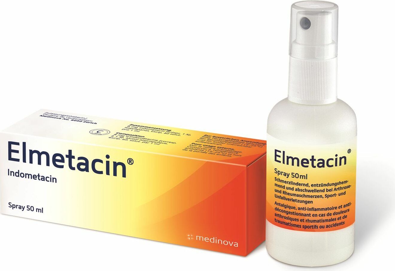 Elmetacin Lösung 1% Spray 50ml in der Adler Apotheke