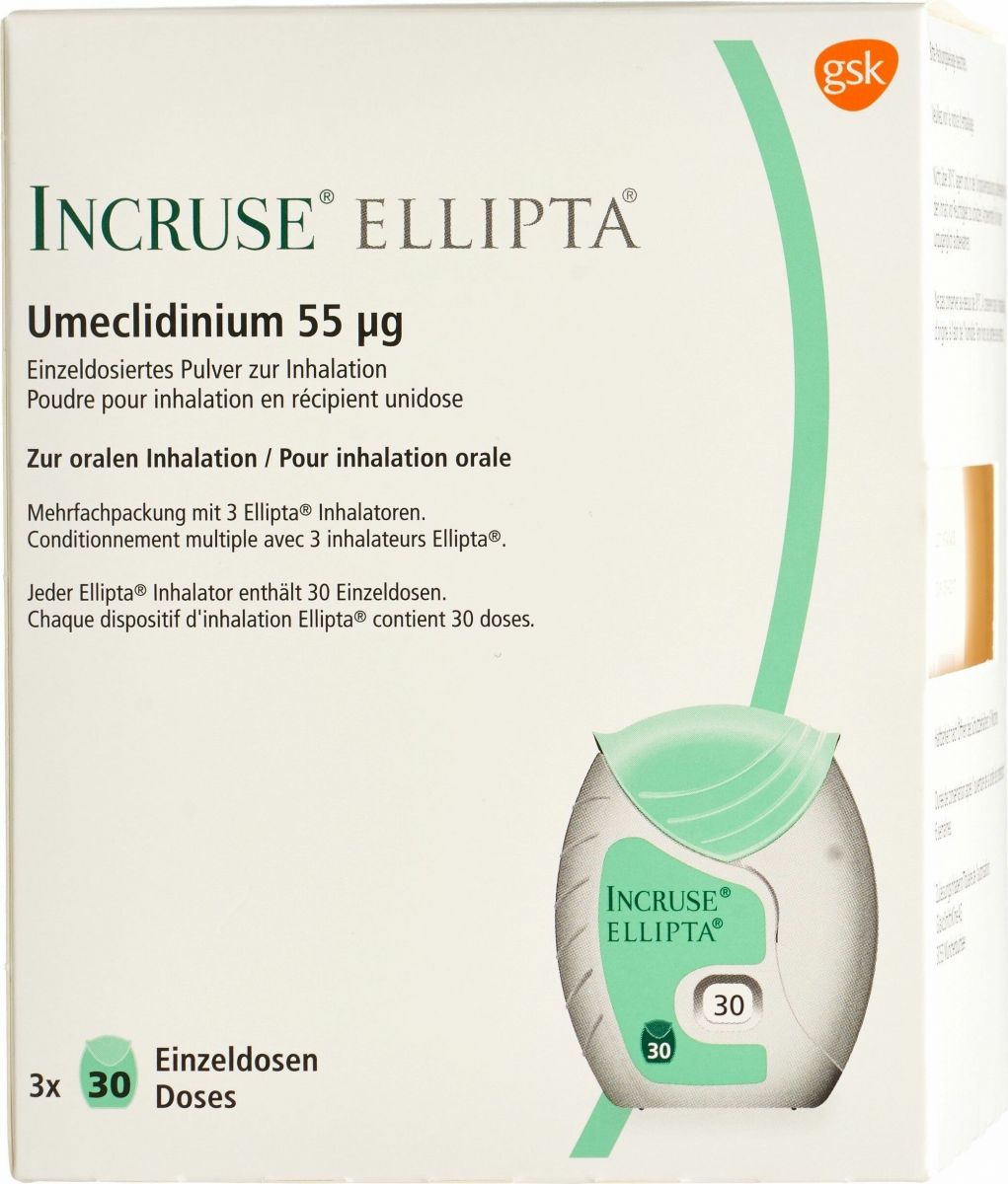 Incruse Ellipta Inh Pulver 55mcg 3x30 Dos in der Adler Apotheke