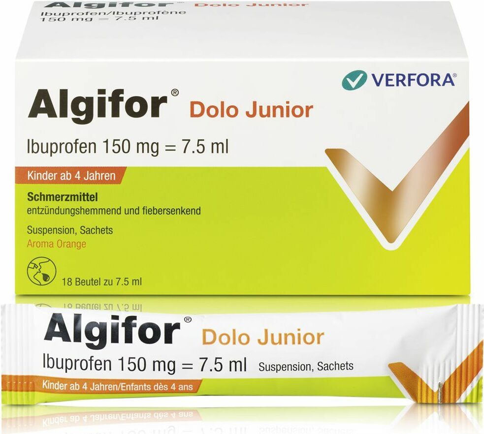 Algifor Dolo Junior 150mg/7.5ml 18 Beutel 7.5ml in der Adler Apotheke