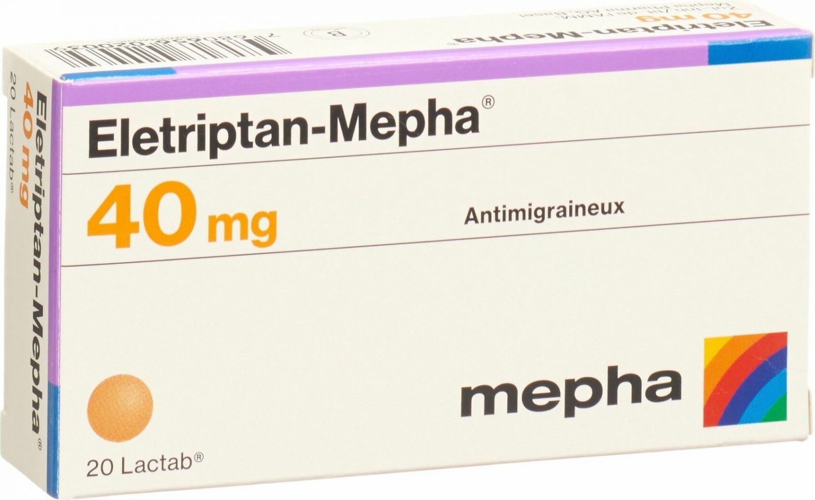 Eletriptan Mepha Lactab 40mg 20 Stück in der Adler Apotheke