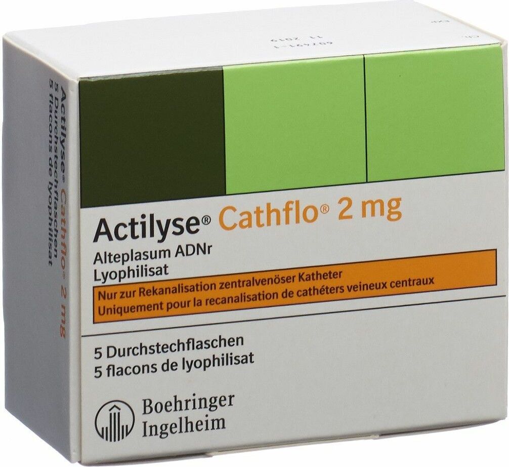 Actilyse Cathflo Trockensubstanz 2mg Durchstechflasche 5 Stück in der
