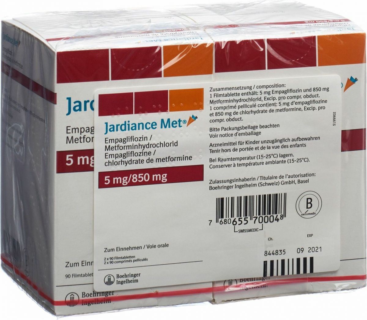 Jardiance Met Filmtabletten 5/850mg 2x 90 Stück in der Adler Apotheke