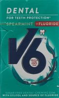 Produktbild von V6 Dental Care Kaugummi Spearmint+fluoride Box