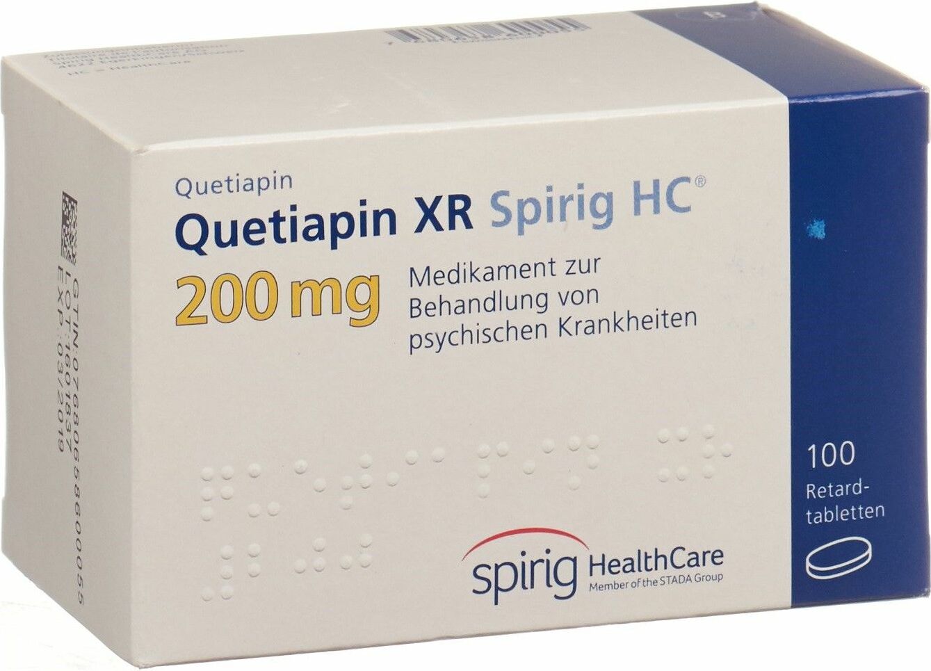 Quetiapin XR Spirig HC Retard Tabletten 200mg 100 Stück in der Adler Apotheke