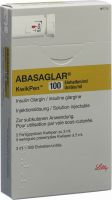 Produktbild von Abasaglar 100 E/ml Kwikpen (u80) 5 Fertigspritzen 3ml