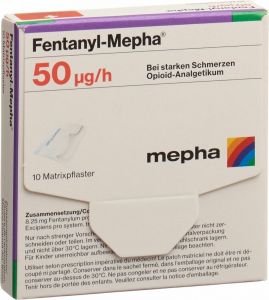 Produktbild von Fentanyl Mepha Matrixpfl 50 Mcg/h 10 Stück