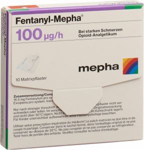 Produktbild von Fentanyl Mepha Matrixpfl 100 Mcg/h 10 Stück