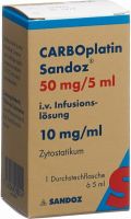 Produktbild von Carboplatin Sandoz Infusionslösung 50mg/5ml Durchstechflasche