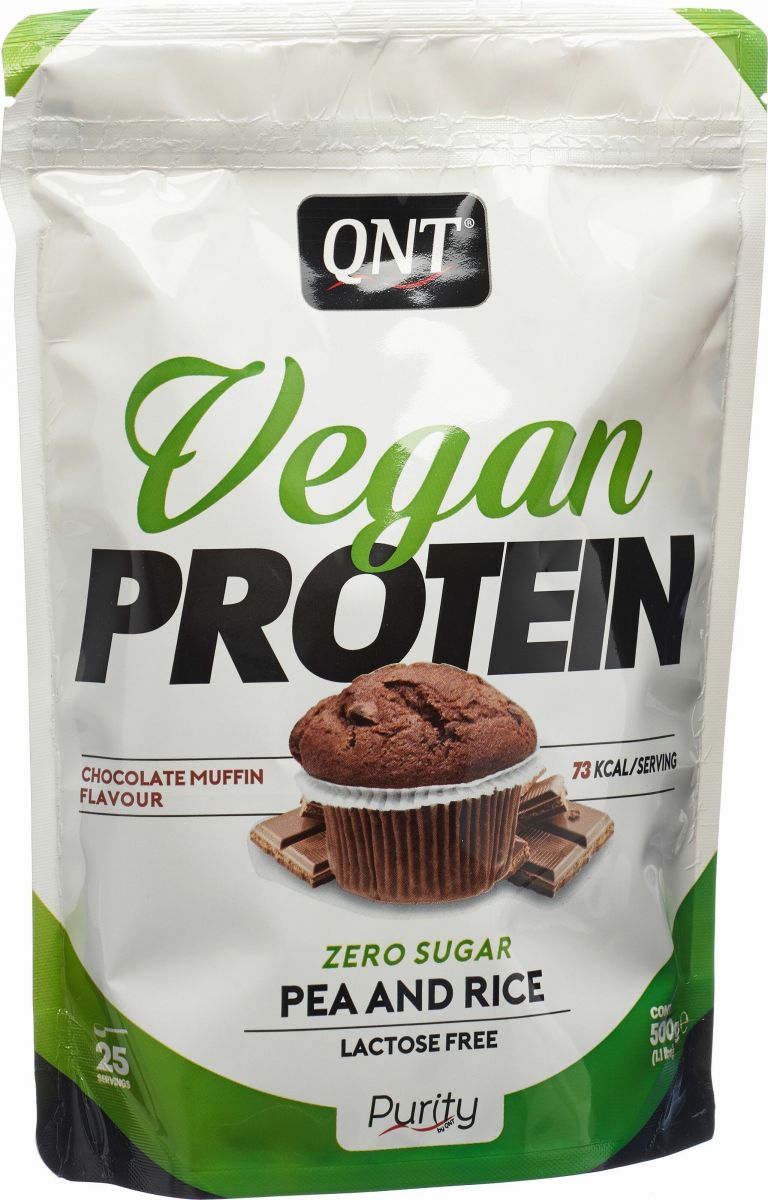 Qnt Vegan Protein Zero SugLact Fr Choc Muff 500g in der Adler Apotheke