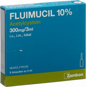 Image du produit Fluimucil 10% Injektionslösung 300mg/3ml (neu) 5 Ampullen 3ml