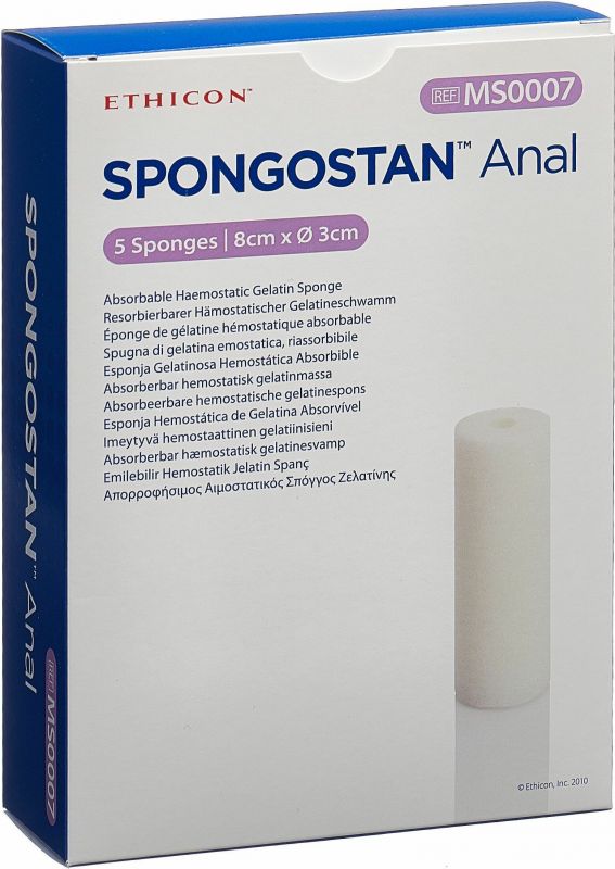 Spongostan Anal Resorbierbarer Hämostatischer Gelatineschwamm 8x3cm 5