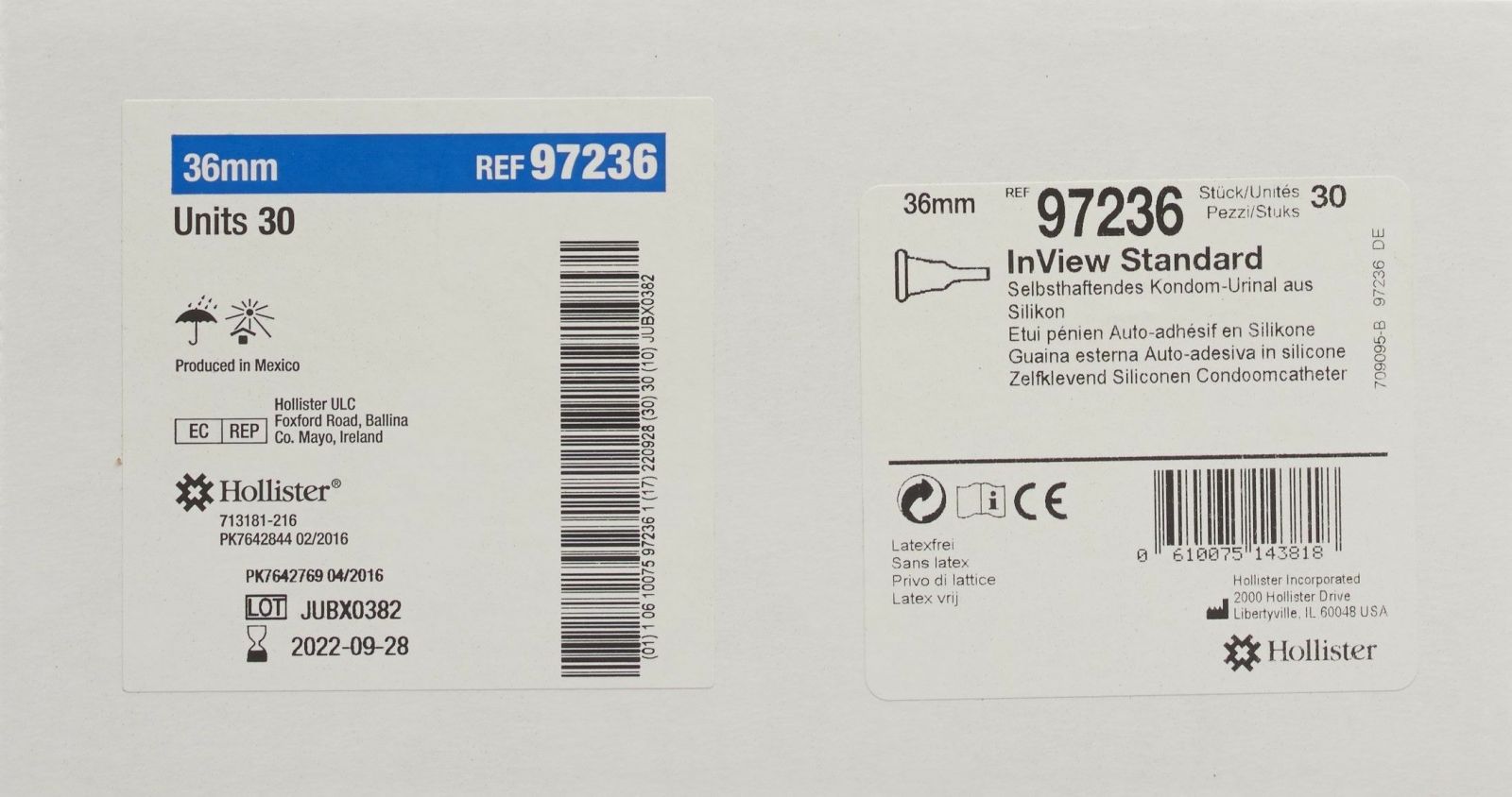 Hollister Inview Kondom Urinal 36mm Stand 30 Stück in der Adler Apotheke