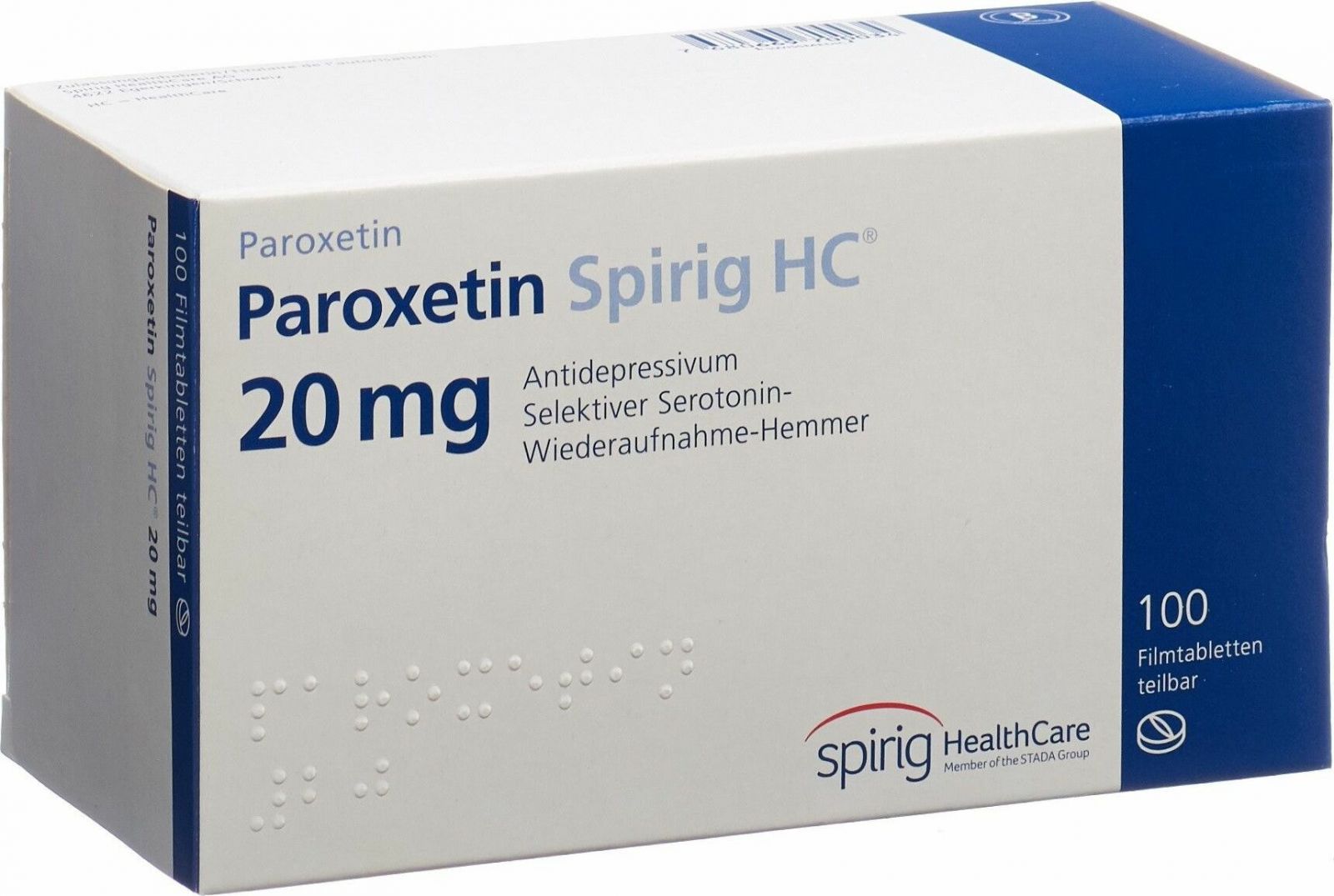 Paroxetin Spirig HC Filmtabletten 20mg 100 Stück in der Adler Apotheke